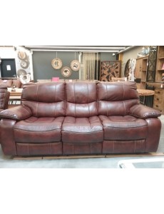 CANAPÉ 3 PLACES CUIR BORDEAU 