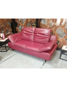 CANAPÉ 3 PLACES CUIR ROUGE