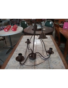 LUSTRE FER FORGE  3 LAMPES