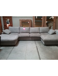 SALON TISSU GRIS EN U   380...
