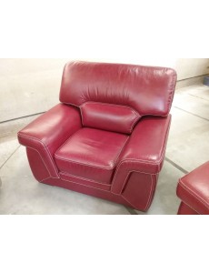 FAUTEUIL CUIR ROUGE 