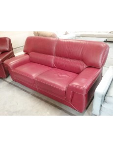 CANAPÉ 3P CUIR ROUGE