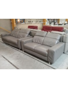 SALON 3+2 CUIR GRIS (2...