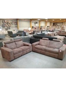 SALON 3+2 TISSU BRUN RELAX...