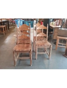 LOT DE 4 CHAISES RUSTIQUES 