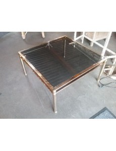 TABLE BASSE CARRÉE  LAITON...