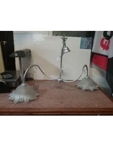 LUSTRE METAL GRIS 2 BRANCHES 