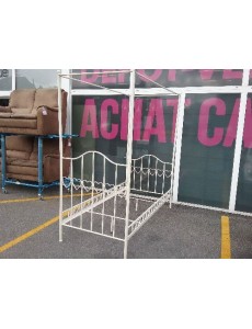 LIT A BALDAQUIN MÉTAL BLANC...