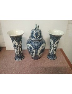 ENSEMBLE POTICHE + 2 VASES...