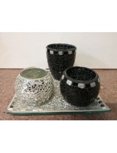 DÉCO PLAT + 3 BOUGEOIRS...