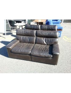 CANAPE 2 PLACES CUIR BRUN