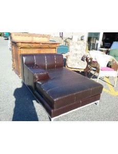 MERIDIENNE CUIR BRUN 