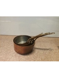 LOT DE 4 POELONS CUIVRE
