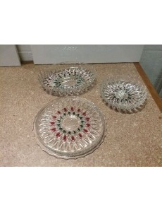 LOT DE 3 PLATS  ROUGE /  VERT