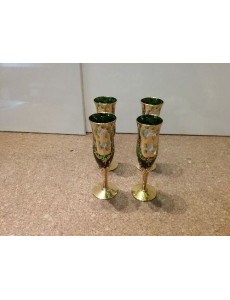 LOT DE VERRES A PIED DORÉ