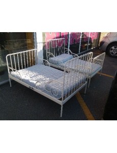 LIT RÉGLABLE MÉTAL BL +MATELAS