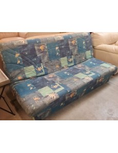 CLIC CLAC TISSU BLEU FLEURI