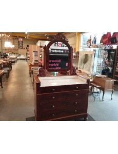 LAVABO ACAJOU/MIROIR MARBRE...