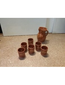 PICHET VIN + GOBELETS TERRE...