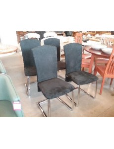 LOT DE 4 CHAISES MODERNE NOIRE