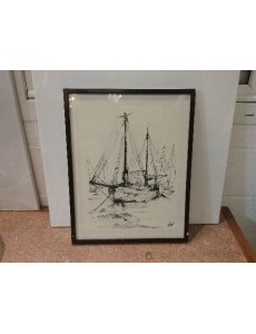 CADRE DESSIN "BATEAUX"
