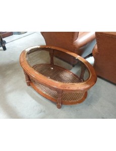 TABLE BASSE OVALE + VERRE