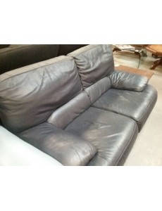 CANAPE 2 P CUIRE BLEU