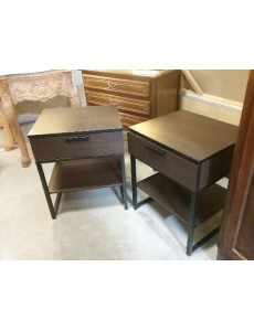 CHEVET MODERNE BRUN LOT DE 2