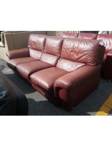 CANAPÉ 3P CUIR BRUN 