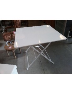 TABLE PLIANTE MÉTAL BLANC