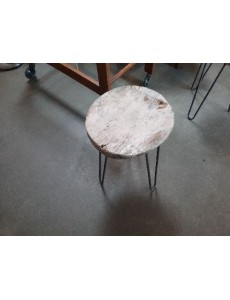 TABOURET BOIS PIEDS MÉTAL