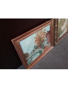 TABLEAU VILLAGE CONTOUR DORÉ