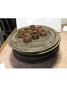 LOT SOUS ASSIETTES OSIER