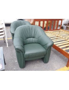 FAUTEUIL CUIR VERT