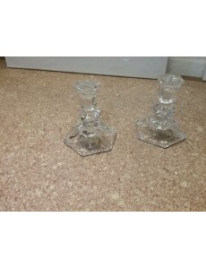 PAIRE BOUGEOIRS CRISTAL 