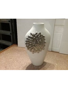 VASE BLANC ARGENTE