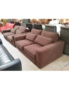 SALON 3+2 TISSU BRUN 