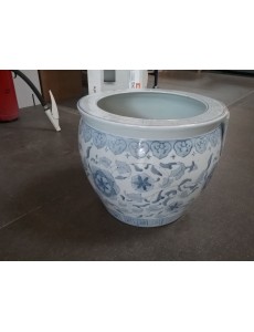 CACHE POT ROND STYLE ASIATIQUE