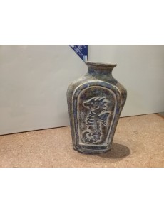 VASE CHINÉ BLEU ORANGE