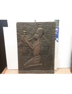 BAS RELIEF AFRICAIN BOIS