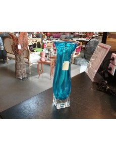 VASE CRISTAL BLEU MURANO