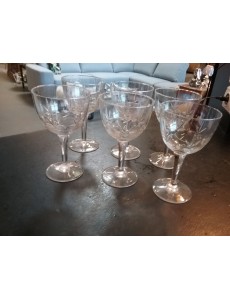 LOT VERRES A PIED CRISTAL