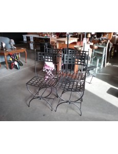 CHAISE METALLIQUE   (LOT DE 4)