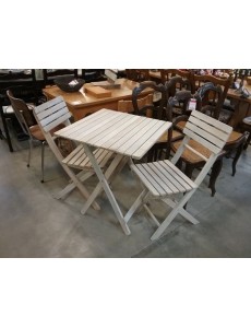 TABLE CARRÉE PATINÉE + 2...