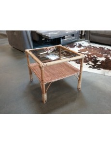 TABLE BASSE CARRÉE ROTIN