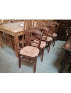 LOT 4 CHAISES ASSISE PAILLÉE