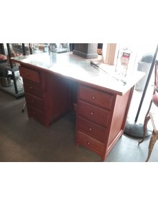 BUREAU 8 TIROIRS + VERRE