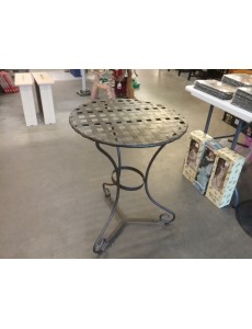 TABLE METALIQUE RONDE NOIRE 