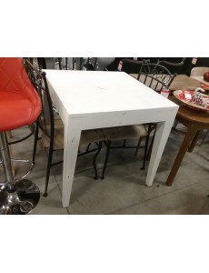 TABLE CARRÉ PEINTE BLANC 
