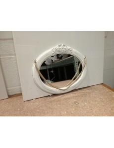 MIROIR OVALE BLANC